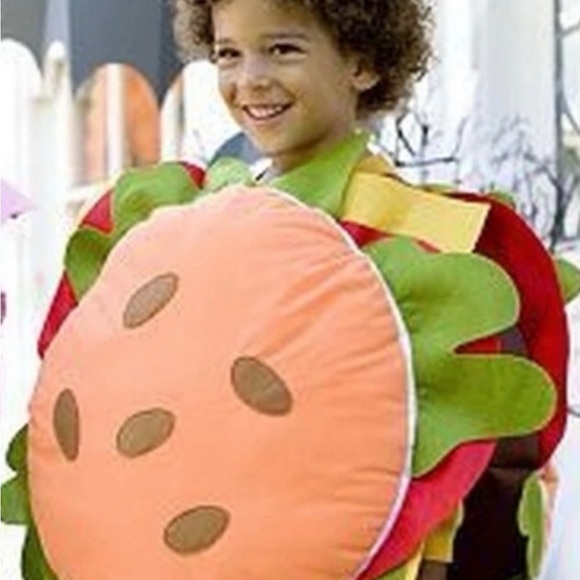 Pottery Barn Kids Cheeseburger Hamburger Halloween Plush 3D Costume sz 4-6 EC - Picture 5 of 5